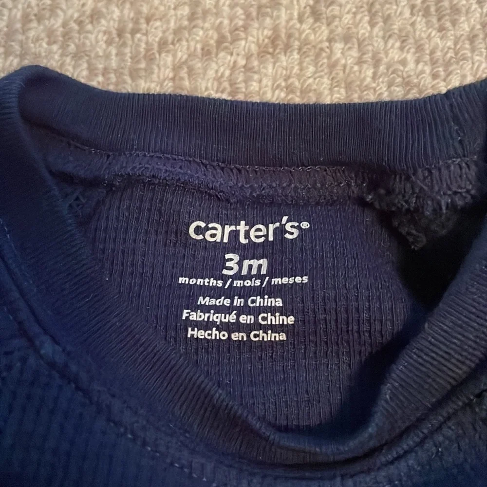 Carter’s Navy Blue Thermal Jumpsuit Romper 3M